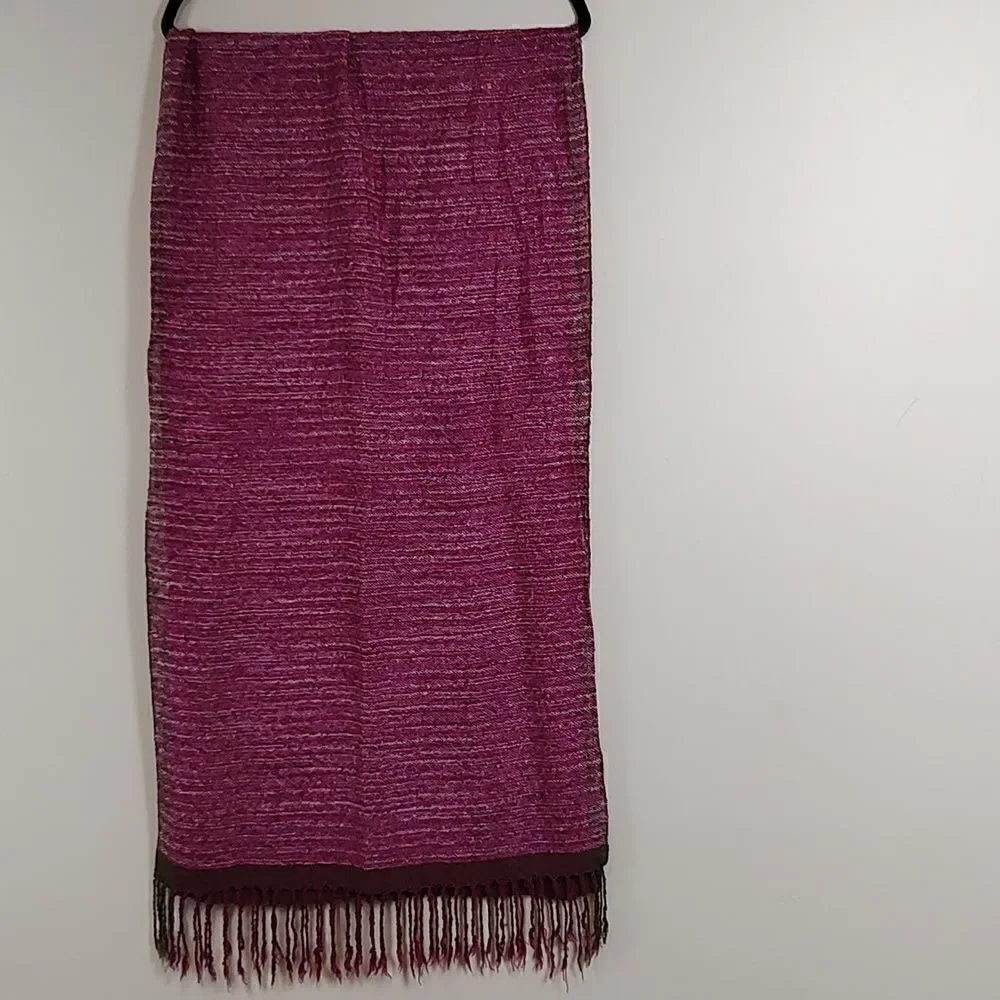 GianMarcoVenturi  Woven Silk Fringed Scarf/Wrap Boho Country Farm Peasant